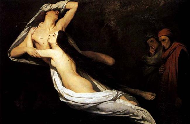 Ary Scheffer The Ghosts of Paolo and Francesca Appear to Dante and Virgil France oil painting art